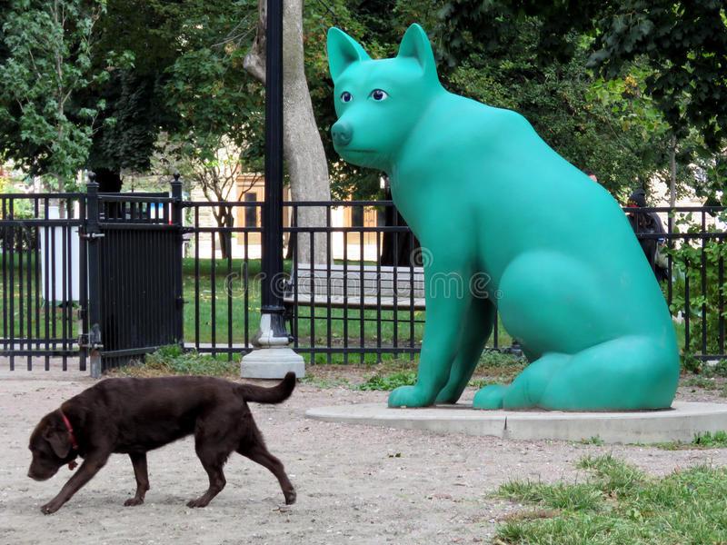 perro-de-toronto-cerca-de-la-escultura-verde-del-perro-78478835