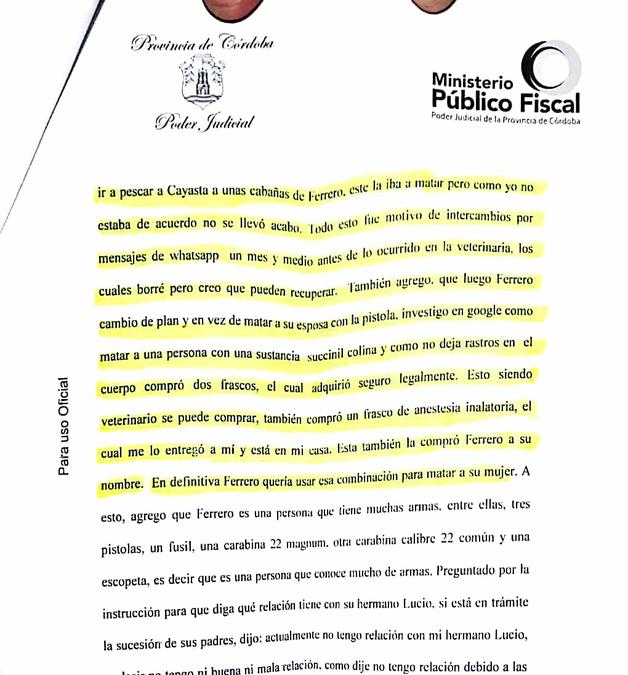 Fragmento de la declaración de Hernan Vietti Colomé