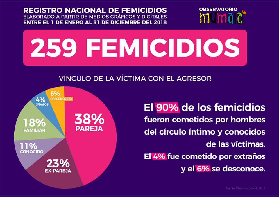 1 femicidio cada 34 horas en Argentina